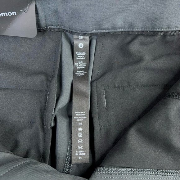 Lululemon Mens Commission Pants Black Stretch Wrinkle Resistant 28x32 New - Picture 11 of 12